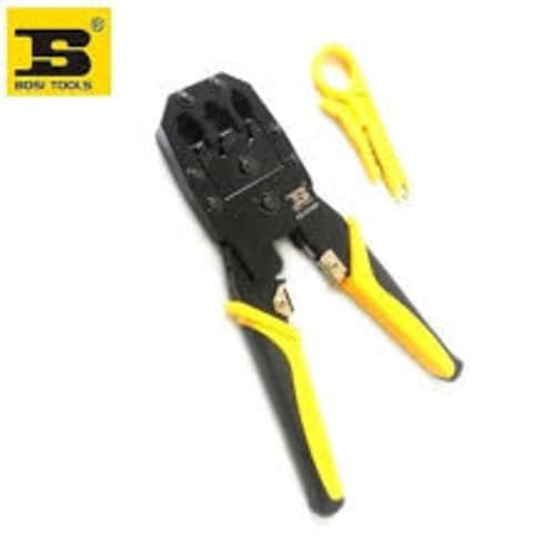 Professional Clamper 8P/RJ-45 and 6P/RJ-12, RJ-11 Ethernet Telephone Cable Crimp, Cut, and Strip Tool