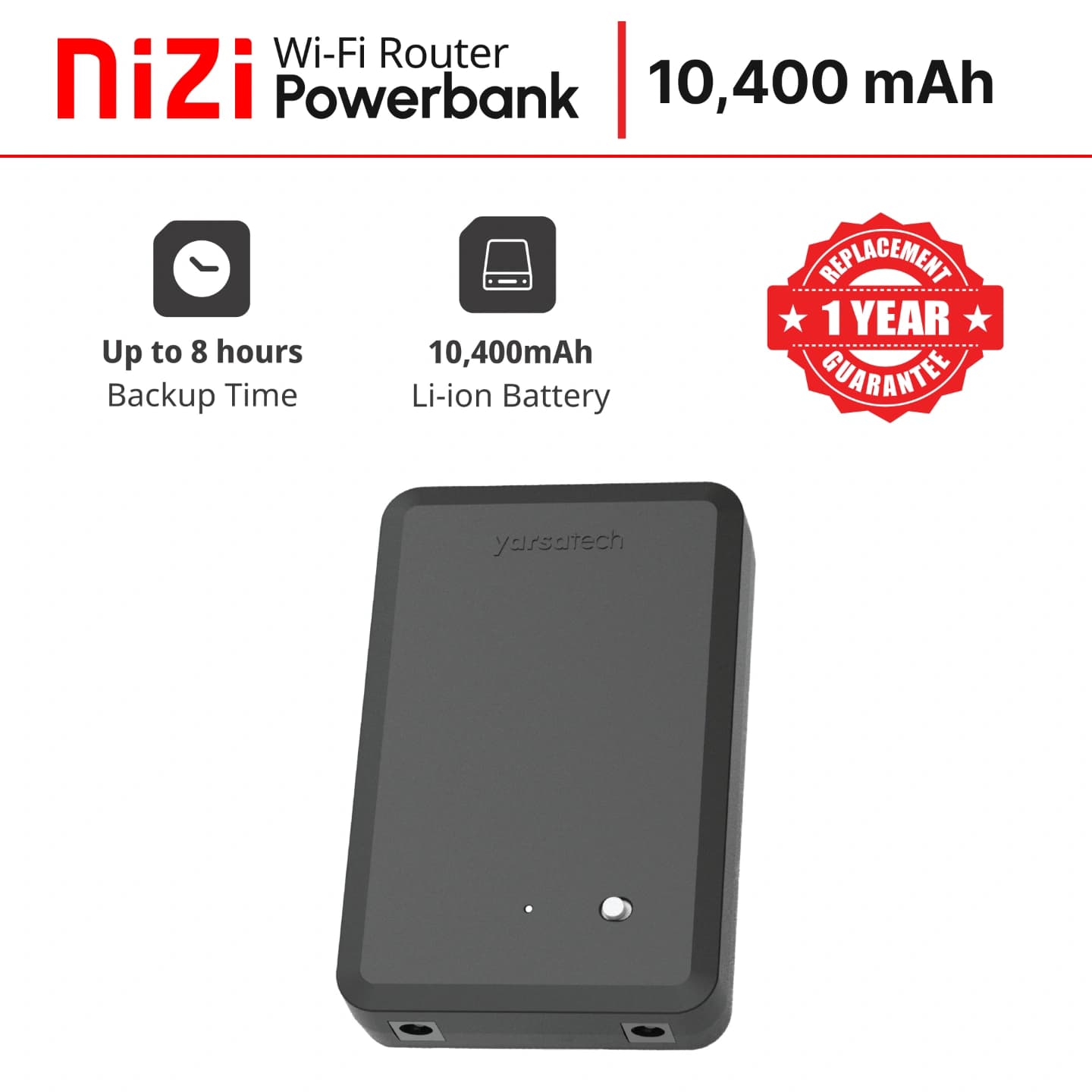 Nizi Router Backup 12V / 10,400 mAh Universal Powerbank - Image 1