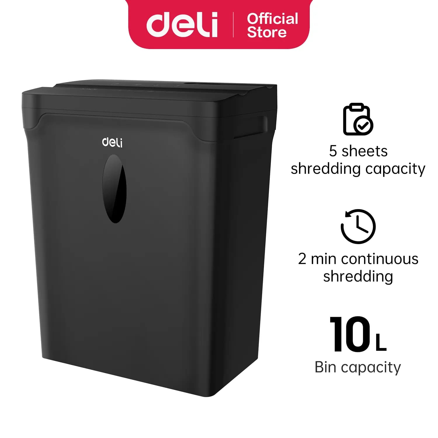 Deli ET014 P4 Small Paper Shredder - Image 1